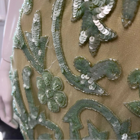 🔥HOST PICK🔥 Lotus Threads Green Sequined Formal Gown - Prom Dress - Wedding sz 8 - Picture 4 of 11